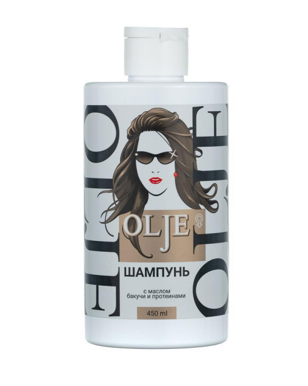 OLJE. Шампунь женский с маслом бакучи и протеинами, 450 мл во Владимире