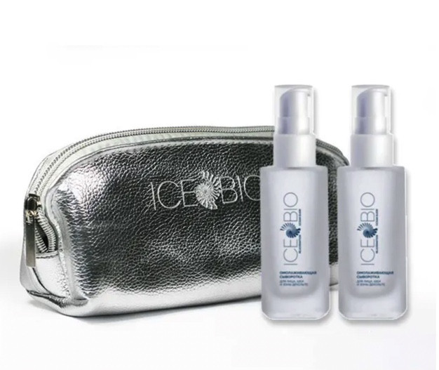 ICE BIO. Набор Сыворотка  2 шт омолаживающая для лица, шеи и зоны декольте 30мл, в косметичке во Владимире